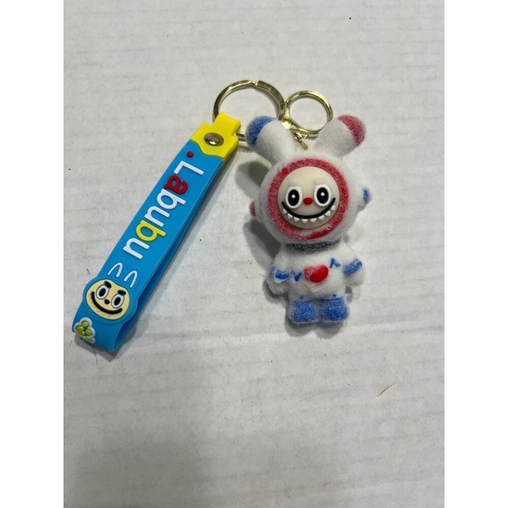 Labubu Plush Keychain With Smiling Character & Heart Design